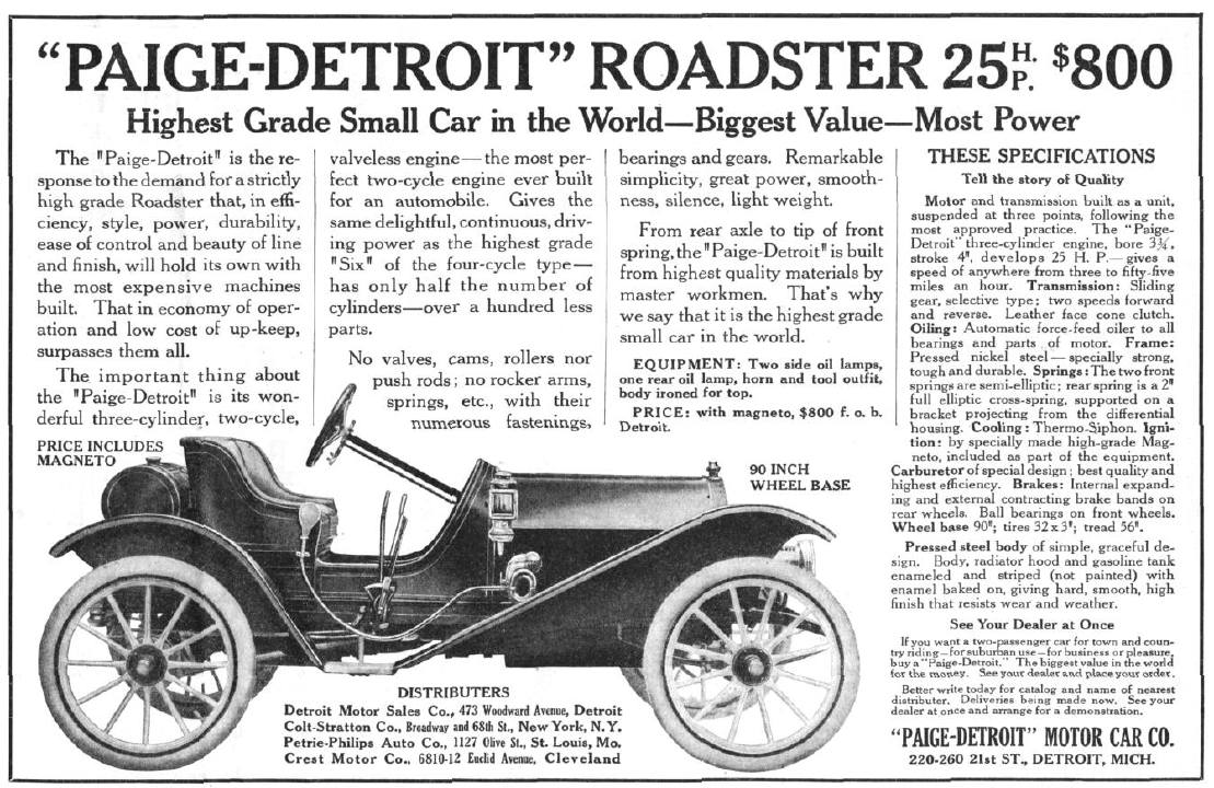 1910 Paige-Detroit Roadster